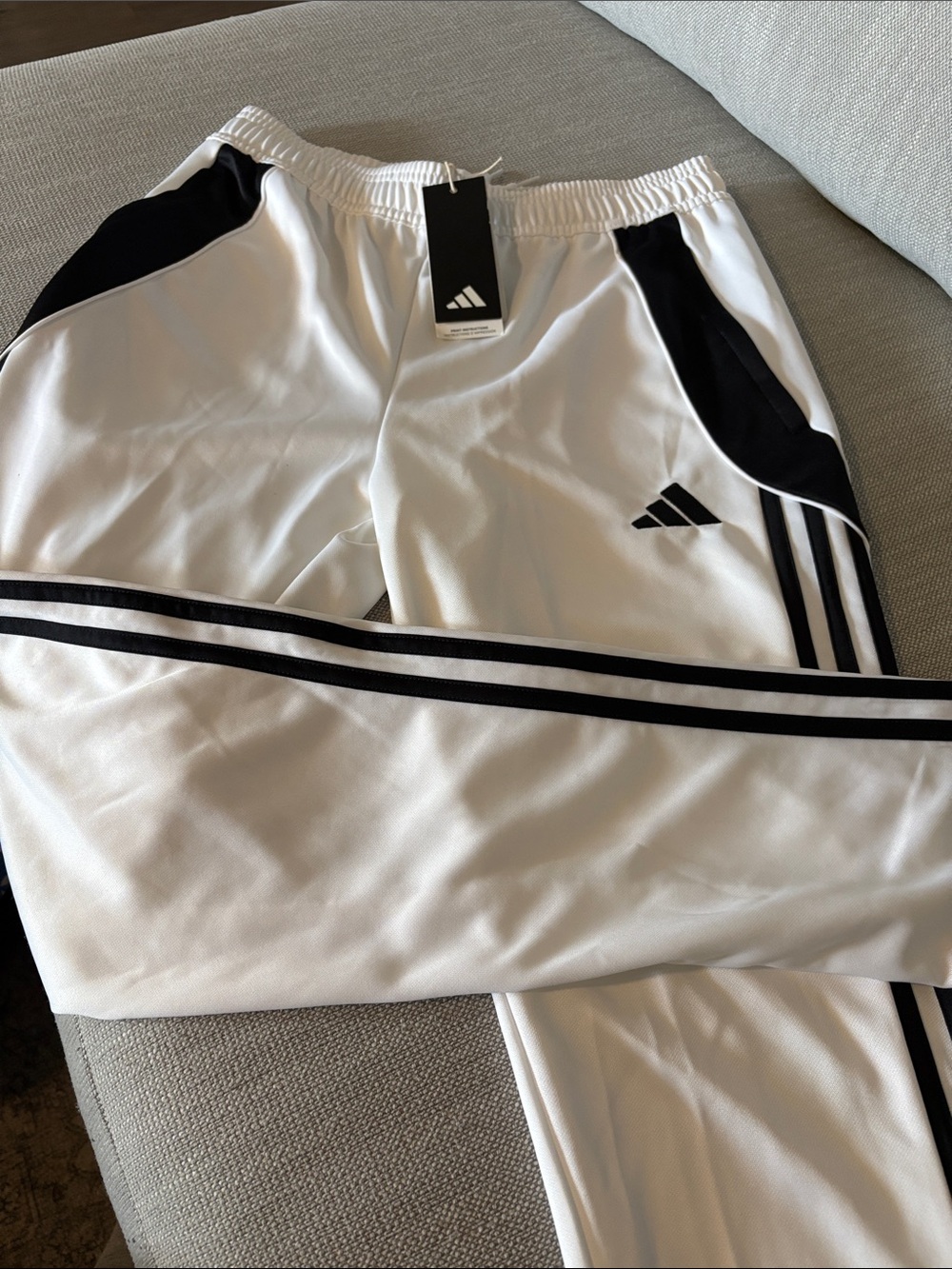 adidas youth White and Black Athletic Tiro24 Track Pants